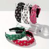 Adult Headband Fabric Knotted Rugby Football Soccer Print Knotted Wide Headband Black Hair Hoop Fashion Sports Hair Accessories