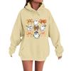 Women's Casual Fashion Comfortable Round Neck With Hood Long Sleeve Halloween Print Warm Sweatshirt