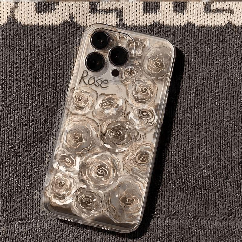 

Прозрачный чехол-накладка «Кристальная роза» во весь экран для Apple iPhone 17 Pro Max/16/15/14 Apple 17 Pro Max