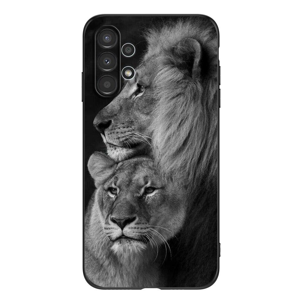 For Samsung A13 5G 4G Case Back Cover For Samsung Galaxy A13 5G 4G LTE Phone Soft Silicon Black Tpu Case Lion Wolf Tiger Dragon