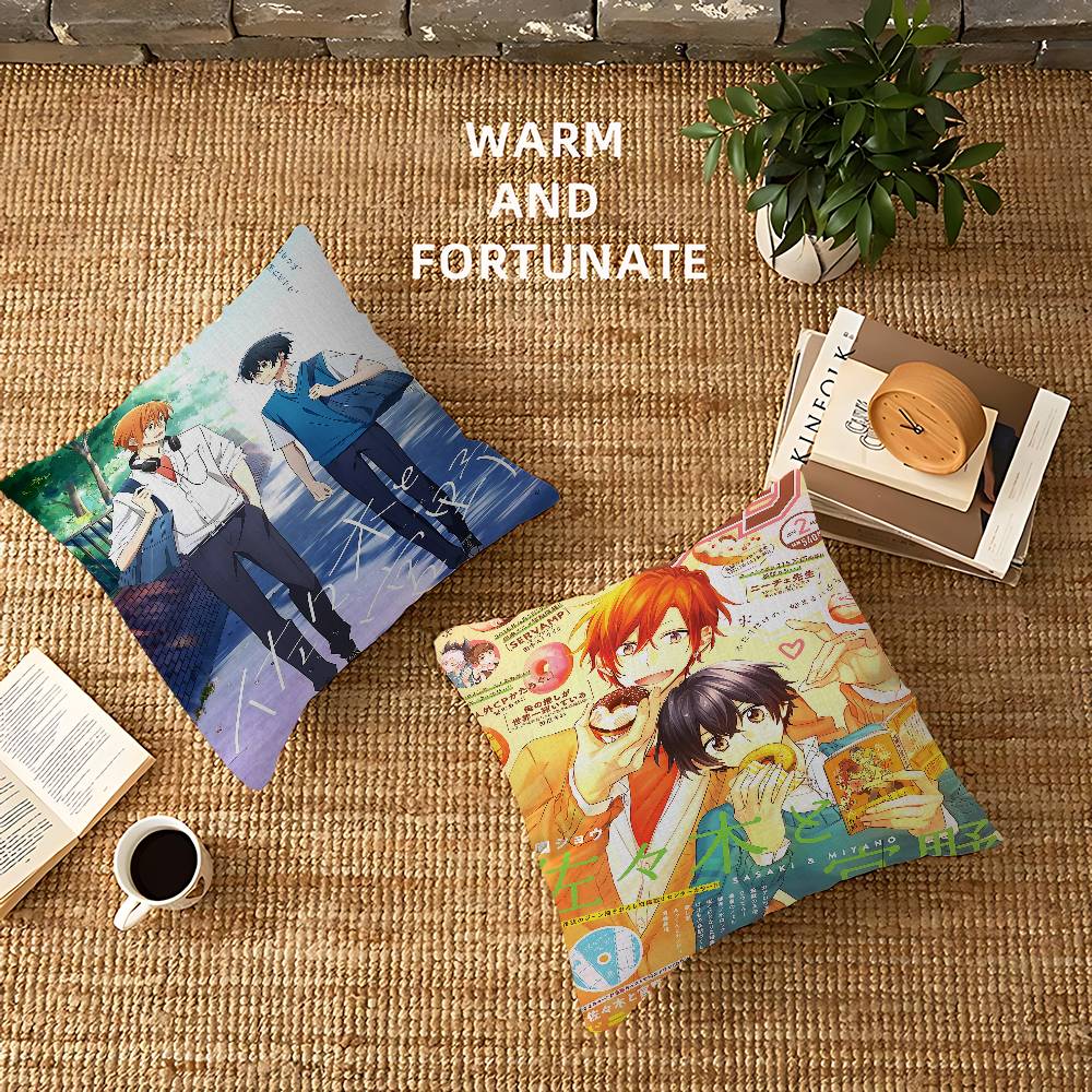 Sasaki And Miyano Anime Cushion Cover Pillowcase Upholstery Sofa Throw Pillow Home Decor Pillowcas