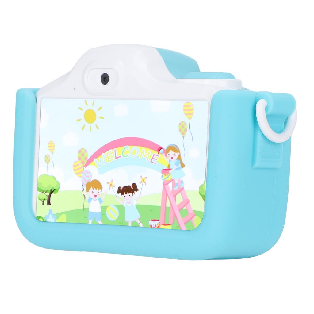 48MP Children Digital Camera 3.0in HD IPS Touch Screen WIFI Video Recording CameraBlue (Elephant Pattern)