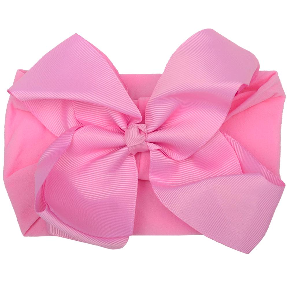 European 6-Inch Elastic Baby & Parent-Child Headband - Solid Color Bow Nylon Hair Accessory