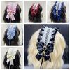 Ribbon Bow Lolita Lace Headband Sweet Maid Cosplay Headdress Cute Ruffled Hairband  Girls