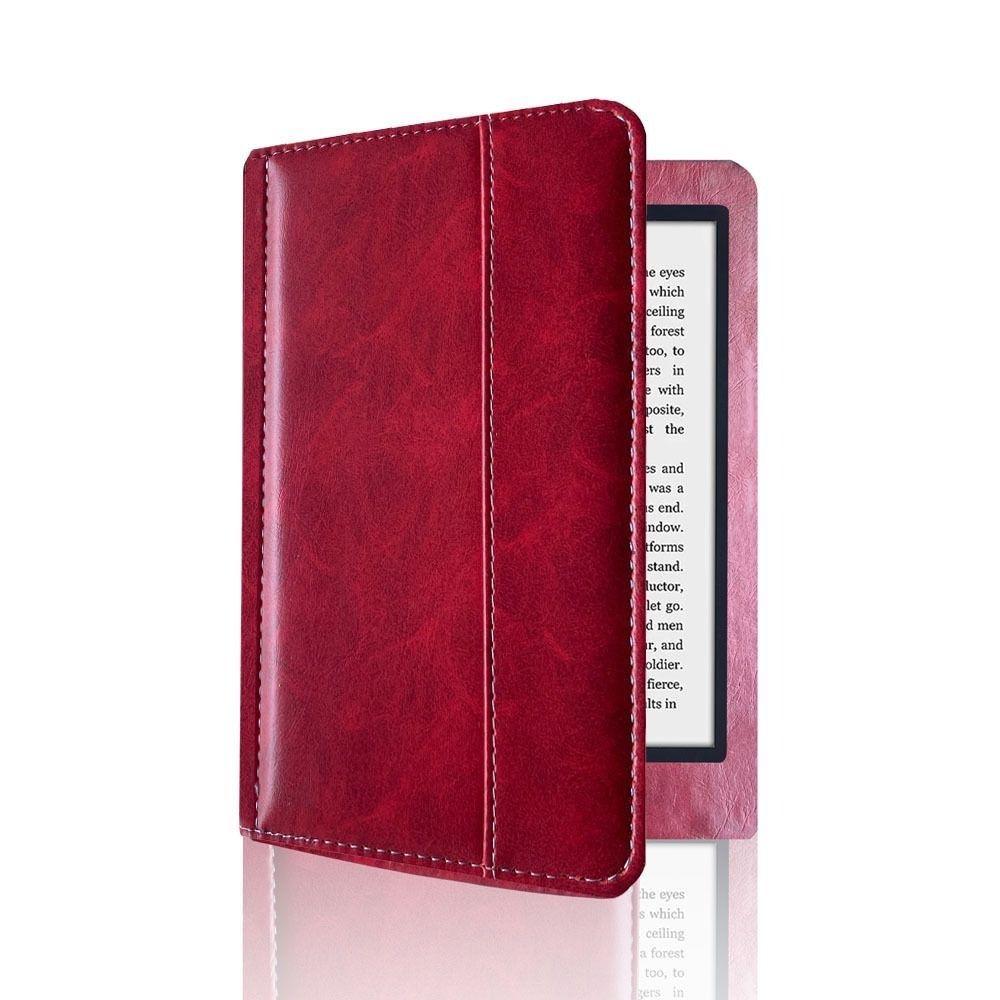 

Leather E-Reader Case Magnetic Protective Shell Premium Folio Cover for Kobo Nia N306 червоний