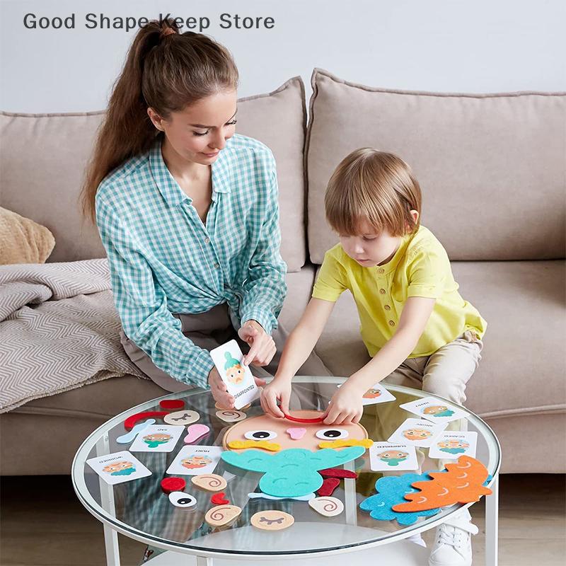Montessori DIY Felt Expression Game, Emotional Learning Aid for Toddlers