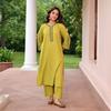 Indian Designer Top Tunic Cotton Slub Kurti Women Bollywood Party Wear Salwar Kameez Kurta Pant Set