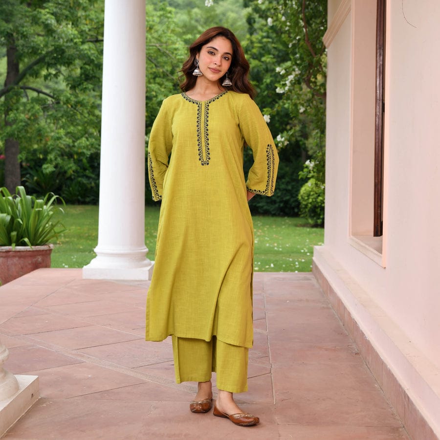 Indian Designer Top Tunic Cotton Slub Kurti Women Bollywood Party Wear Salwar Kameez Kurta Pant Set