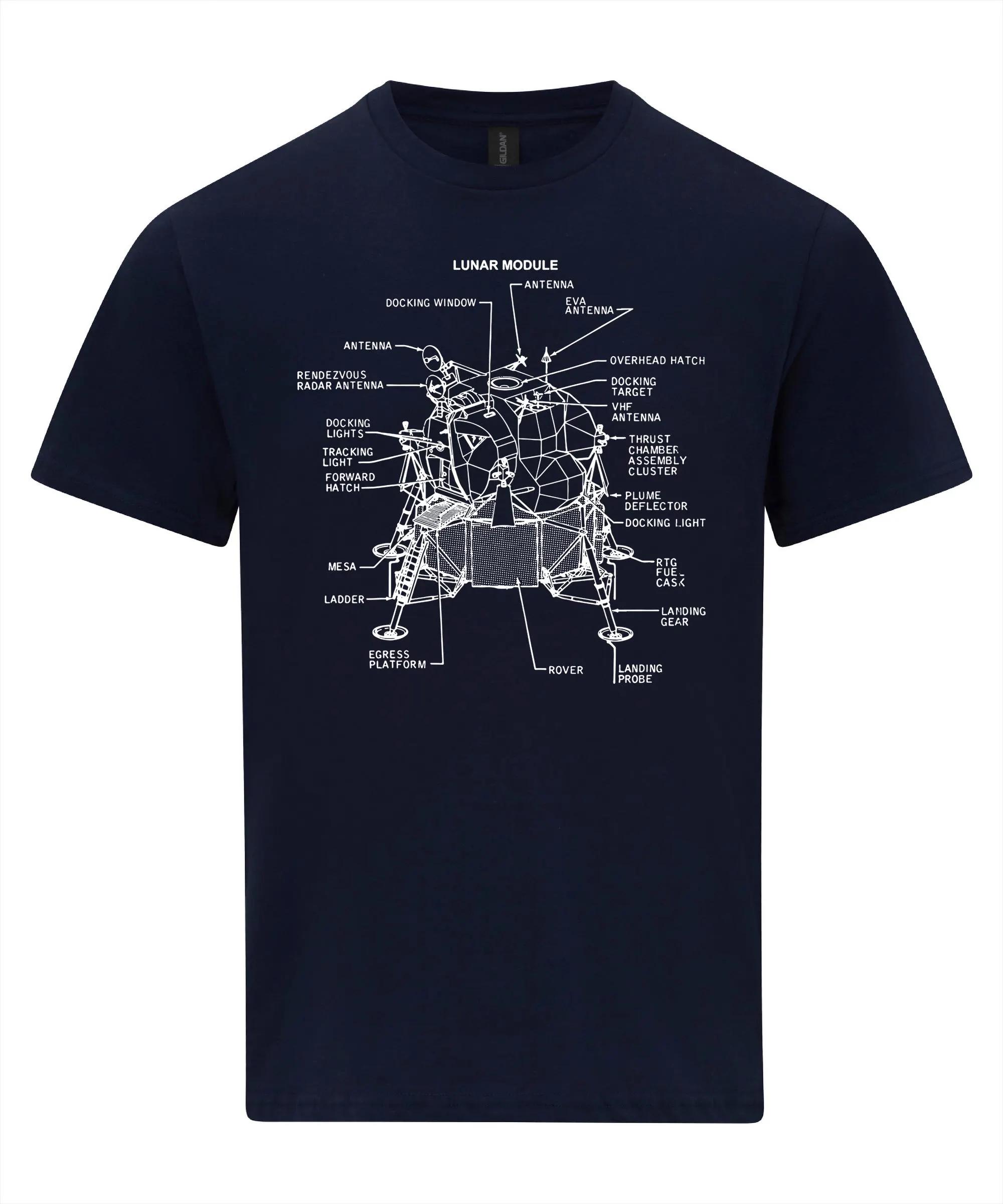 

Eagle Lunar Lander T-Shirt Apollo 11 Moon Landing Tee Graphic T Shirts Retro Streetwear Crew-neck Short-sleeved Men s T-shirt 4XL