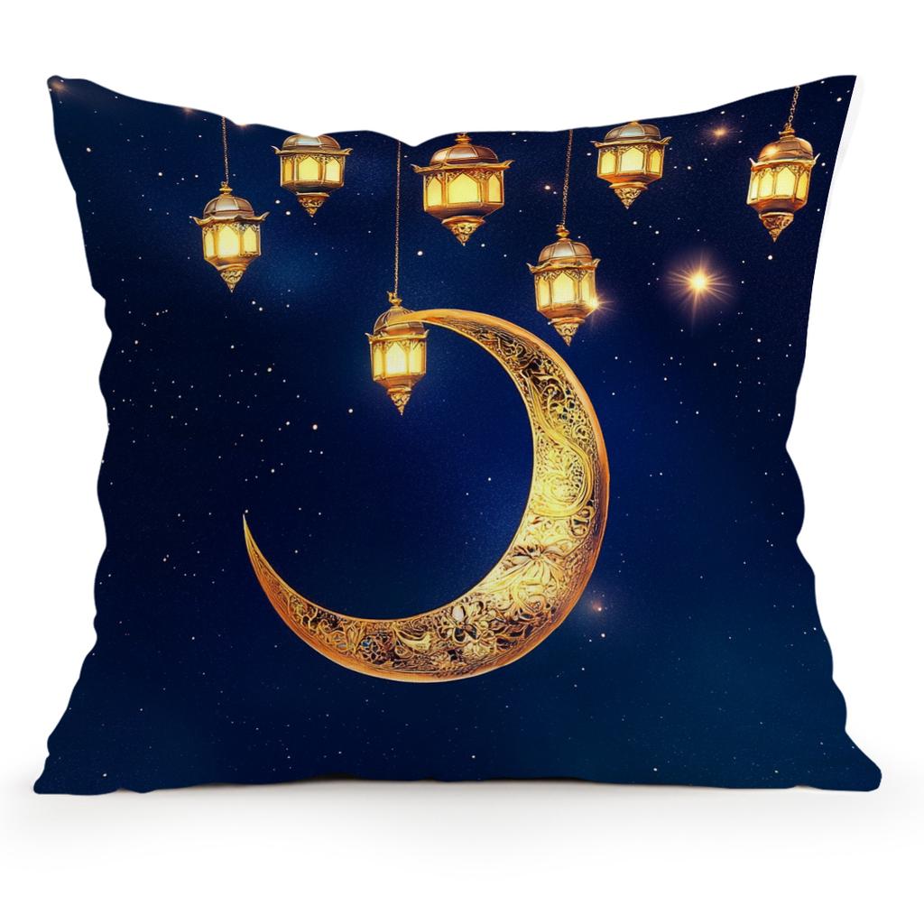 Moon Lanterns For Ramadan Pillowcase Bedroom Sofa Cushion Cover 100% Polyester Living Room Cushion Pillowcase Home Decor