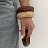 Boho Brown Irregular Acrylic Resin Chunky Bangles for Women on Hand Goth Geometric Charm Bracelets Couple Jewelry Gift