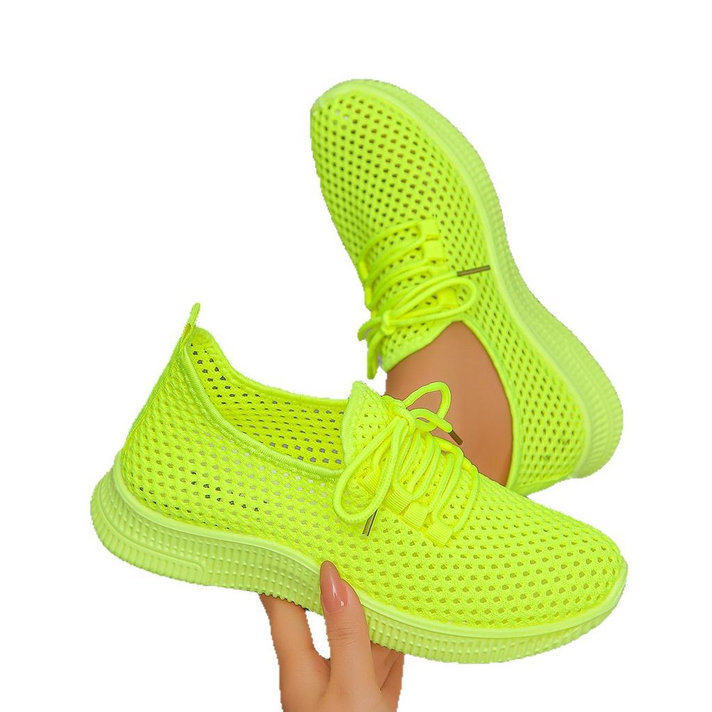 Damen Schnürschuhe aus Netzstoff, Freizeit, Atmungsaktiv, Mehrere Farben, Bequem, Tägliches Pendeln, Laufschuhe