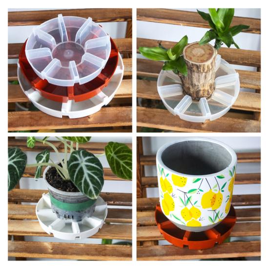 Prato Elevado com Borda para Vaso 5 Polegadas 6 Polegadas 7 Polegadas Vaso Redondo Coletor de Água Bandeja de Gotejamento Resistente para Uso Interno Externo