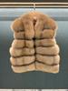 Light luxury medieval VTG style imported fox hair back hair vest vest stand neck fur jacket women's winter