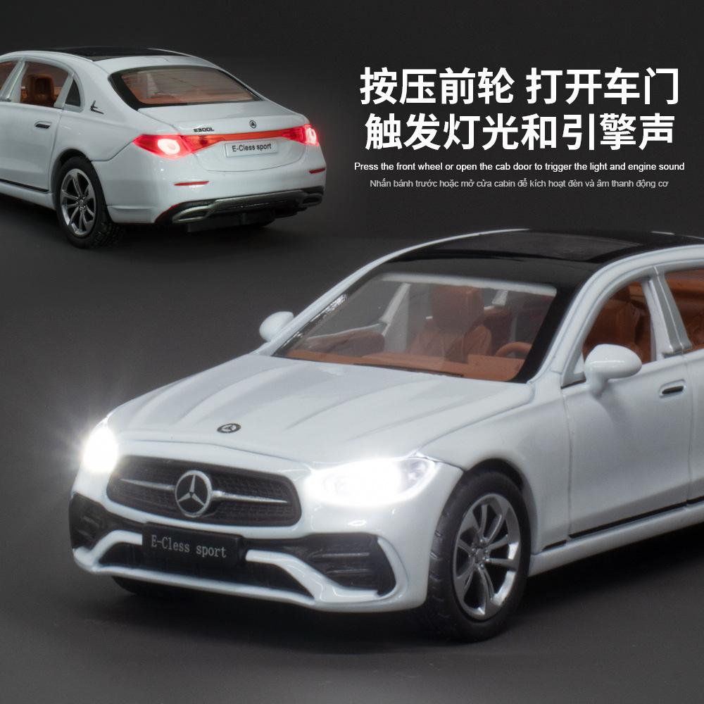 RNV4 1:32 Mercedes-Benz E300L Toy Car Model Diecast Alloy Metal Miniature Sound & Light Pull Back Collection Gift For Boy Kids A614