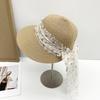 Straw Hat Children Summer Beach Sun Protection Sun Hat Travel Seaside Vacation Wide Brim Lace Bow Sun Hat