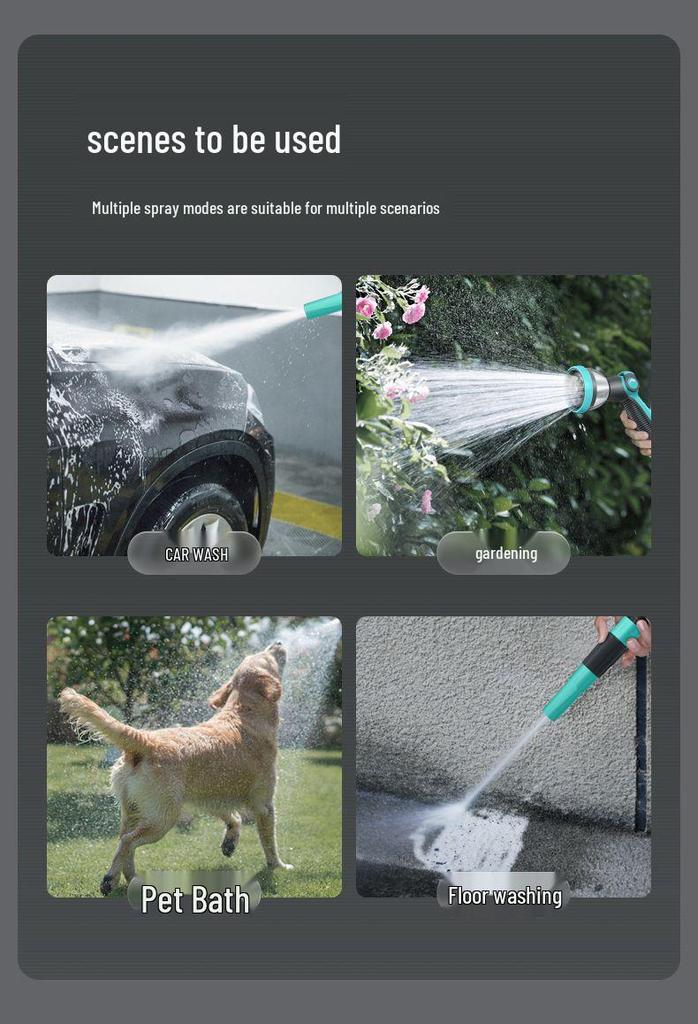 Telescopic Automatic Hose Reel with High-Pressure Water Gun & Sprinkler for Car Wash and Garden Watering.
