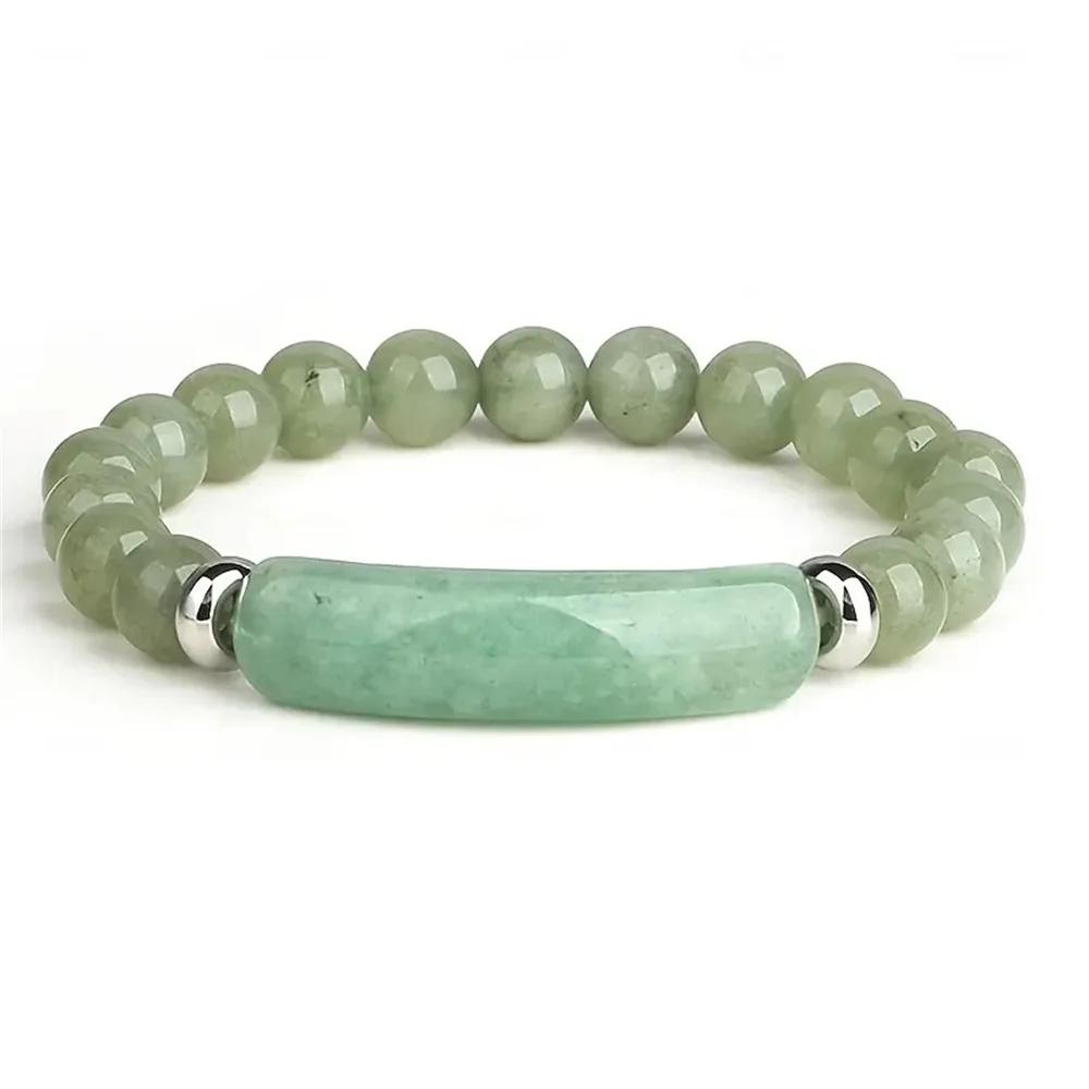 1pc Handmade Stone Bracelet Turquoise Malachite Gemstone Crystal Rough Bracelet Body Energy Yoga