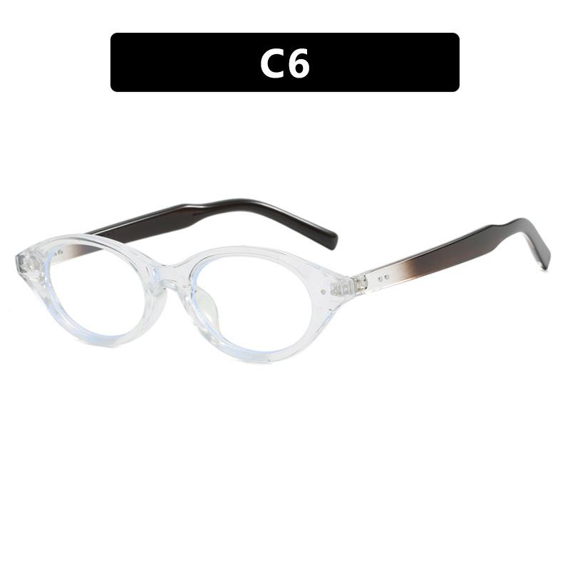 

Рисовые Ногти Маленькая Оправа Очки Ботана Оправа Кошачий Глаз Можно Оснастить Миопией Овальная Оправа Очков Ретро Простые Очки metal hinge + anti-blue light