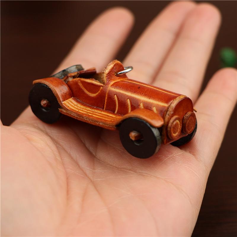 The First Layer Of Cowhide Classic Car Keychain Pendant, Locomotive Car Key Chain, Accessories, Bags, Small Pendants, Cute Trendy
