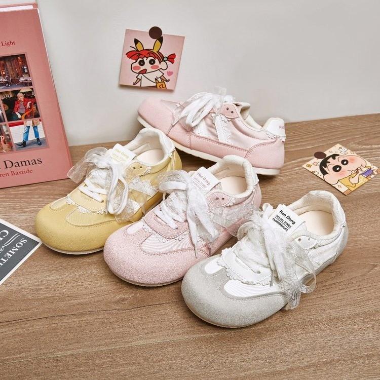 Ballet Mesh Board Shoes Women's Spring and Summer New Niche Breathable Sports White Shoes