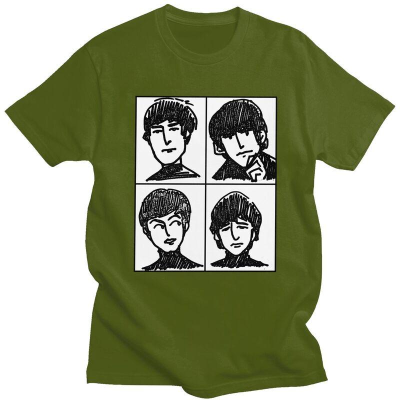 Custom Heavy Metal Rock The Beatle Tshirts for Men Short Sleeves Leisure T Shirt Cool Tshirts Slim Fit Pure Cotton Tees Gift