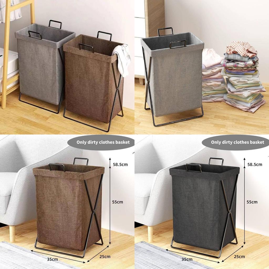 Foldable Laundry Bin With Handles For Dormitory Bathroom Bedroom Use