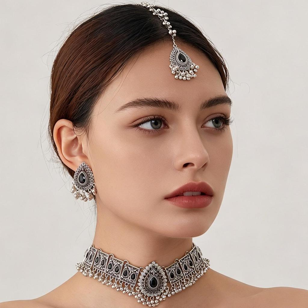 European Exotic Classical Dignified Earrings: Filigree Water Drop Jewelry Set