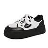 Little White Shoes for Women In Autumn and Winter 2025 New Round Head Thick Sole Heightening Board Shoes Versatile Leather Lace-up Fashion Single Shoe
