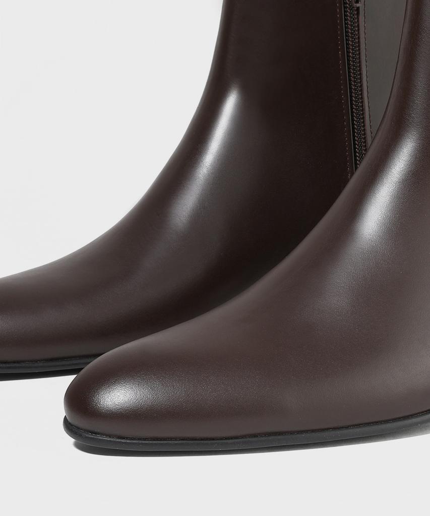 Firenze Atelier 4.7Cm Castarsole Minimal Zipper Ankle Boots 3335 [Brown Fg]