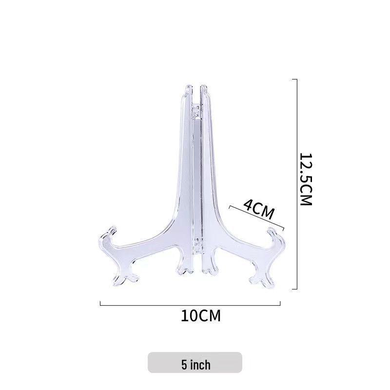 

Пластиковый треугольный кронштейн для подноса для чайного пирога, круглой тарелки, часов и декоративных украшений 5-inch, height 13.5cm, fits diameter 16cm прозрачный