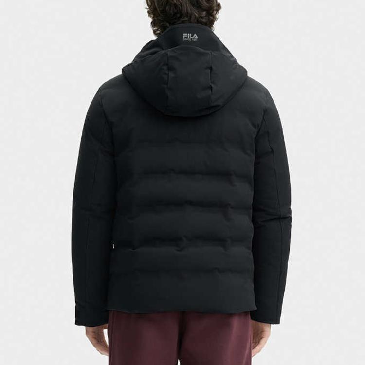 FILA Heritage Warm Versatile Hooded Down Jacket Men outerwear Black F11M448902FBK