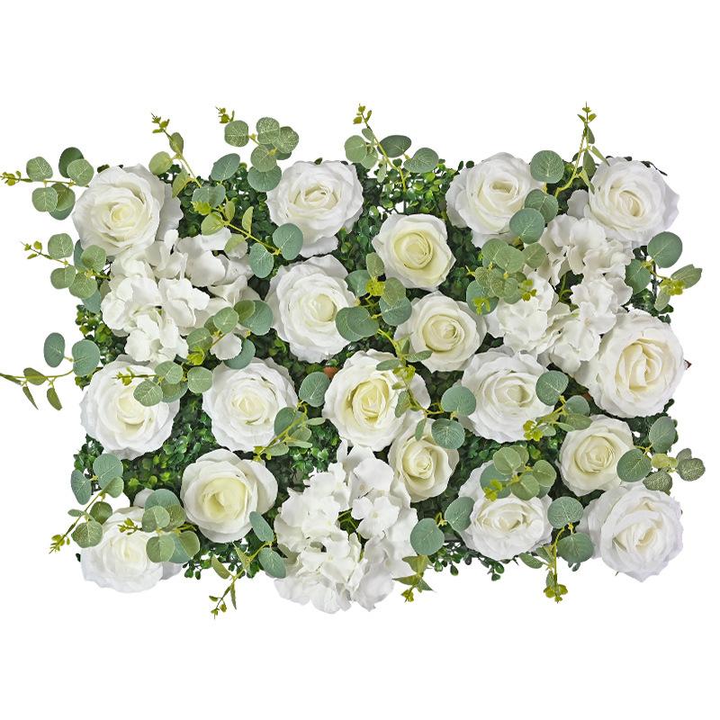 Simulation Flower Wall Three-dimensional Background Wall Decoration Eucalyptus Leaf Rose Window Flower Wall Simulation Flower Large Wedding Flower Row