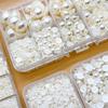 Mixed Size Flatback Pearl Beads for Nail Art & Decor