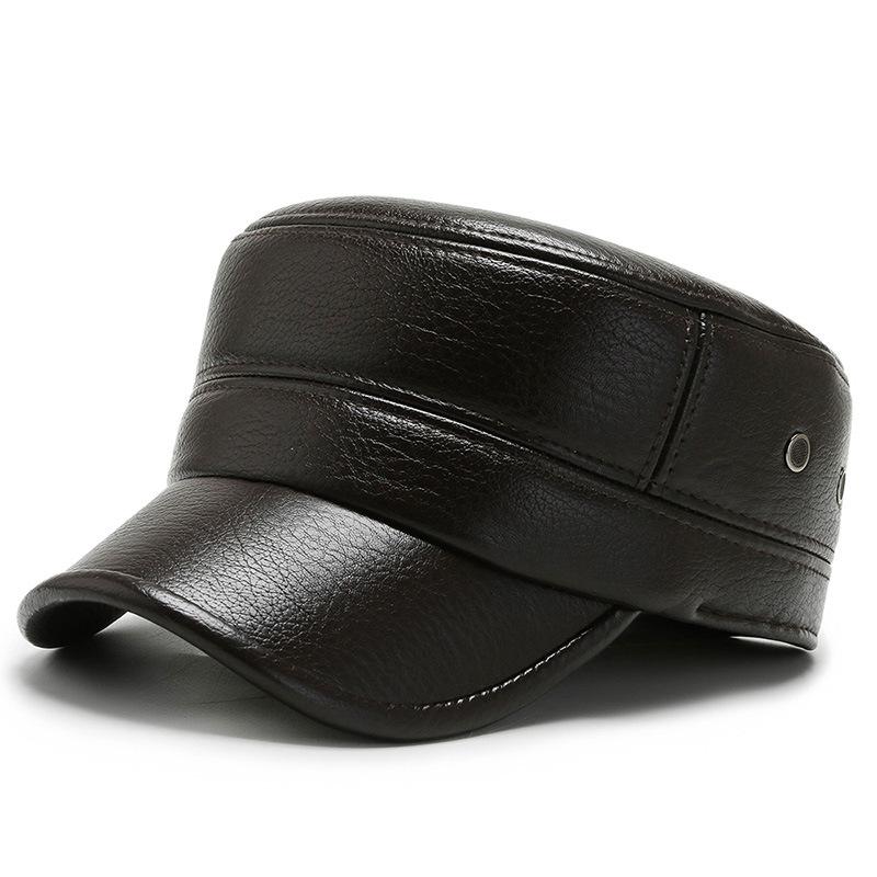 New Autumn and Winter Men and Women's Trendy Ear Protection Flat Top Hat Dad's Cold Resistant and Warm Cotton Hat