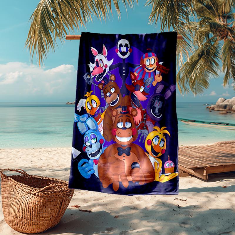 Ultra-Soft Beach Towel with Freddy Theme,Ideal for Pool - Camping, Diving - Perfect Travel Essential, Vibrant Beach Towel.