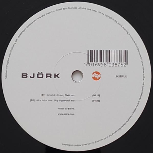 

12inch Record BJORK All Is Full Of Love 242TP12L One Little Indi 1999 UK Dance Electronica Used