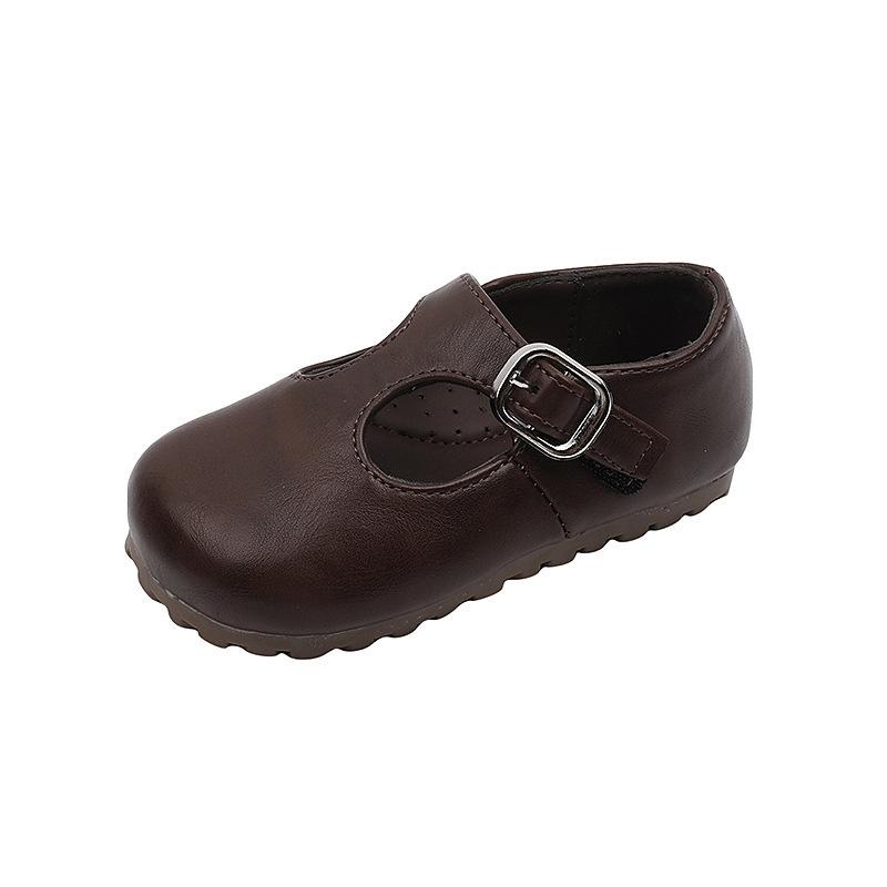 

Anti-slip Shoes - New Style Girls Shoes with Soft Soles and Cute Round Toes 21 кофейный
