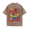 2026 Vintage Washed Black Devil Cooking Devouring Your Soul Retro Comic Graphic T Shirt Gothic Cartoon Oversized Streetwear Shor