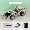 DIY Electric Wood Racing Car Assembled Puzzles Science Experiment Toy Interesting Handmade for Early Learning Building Toys