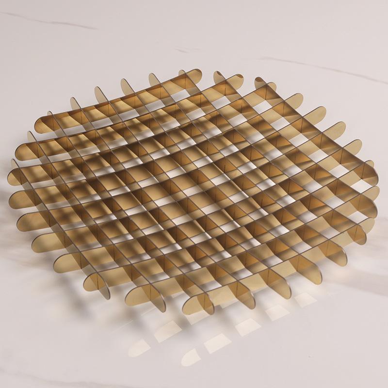 Nowoczesna Prosta Lekki Luksus Metalowa Okrągła Siatka Taca na Owoce Taca Ozdoby Model Pokoju Jadalnia Salon Miękkie Dekoracje