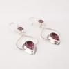 Natural Rhodolite Gemstone 925 Sterling Silver Jewelry Handmade Earrings 2.07" EE-170-3