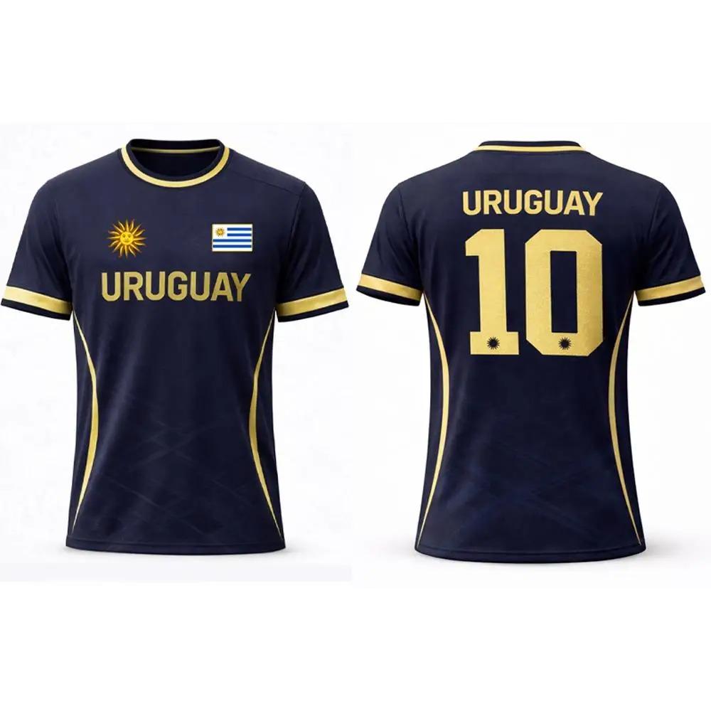 3D-gedrucktes Fußballtrikot im uruguayischen Stil, atmungsaktiv und schnell trocknend, geeignet für Kinder und Erwachsene und kann für das Training im Freien verwendet werden.