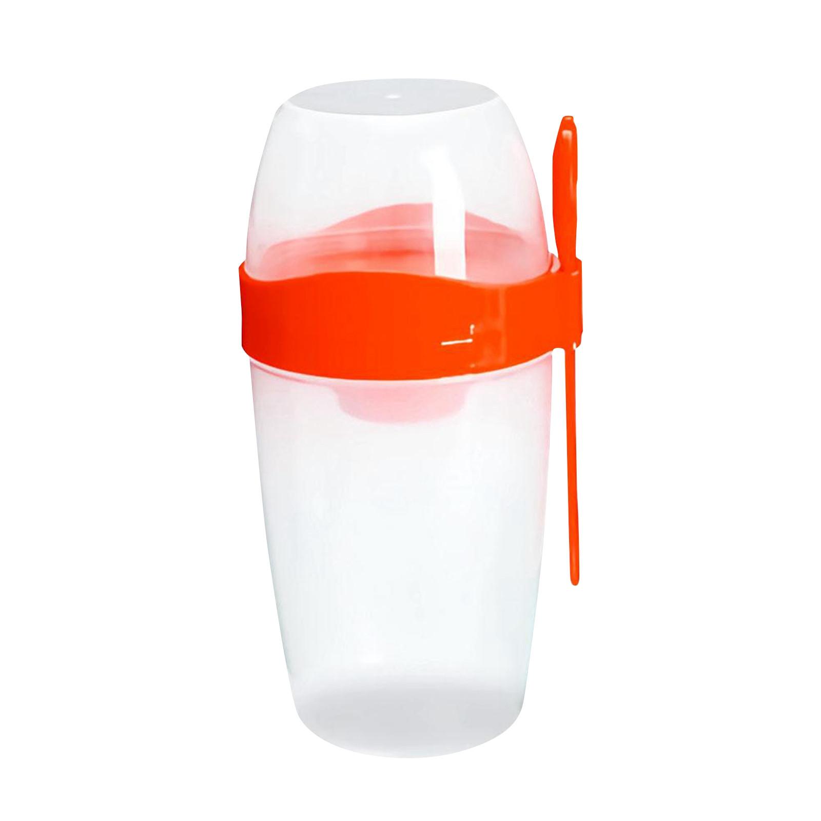 

Двухслойная портативная чашка для завтрака, чашка для завтрака на вынос с крышкой и ложкой, практичные хлопья из йогурта на вынос, подходят для школы One Size красный