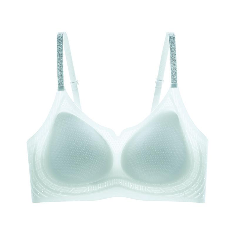 

Ice silk jelly underwear simply prevents sagging, small breasts gather underwear, adjusted sexy bra, comfortable without 2XL40/90 синій