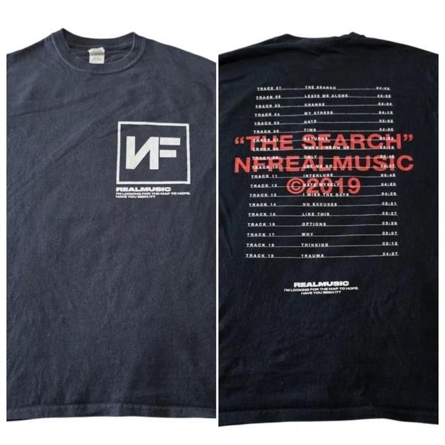 Черная концертная футболка NF The Search Список песен Real Music Мерч Все размеры XL