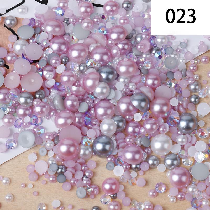 Yantuo 1000g Mixed Packaging Flat Back Pearls Resin Rhinestone Jelly Rhinestones Bulk Abs Loose Pearl for DIY Decoration