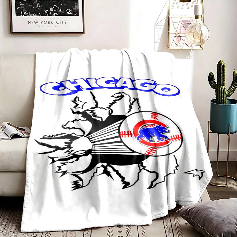 Chicago Cubs Theme Personalized Outdoor Flannel Blankets Soft And Suitable For All Seasons Perfect For Sofas Beds And Camping