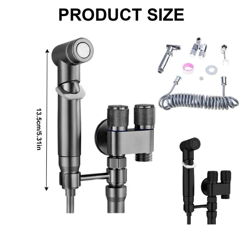 Handheld Bidet Sprayer Attachment Bidet Toilet Sprayer with Double Outlet Valves Washing Toilet Accessories Easy to Use