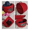 A84E-4X Hat Box Organizer Round Travel Hat Boxes Foldable Hat Storage Bag With Lid Large Hat Storage Box Hat Boxes D